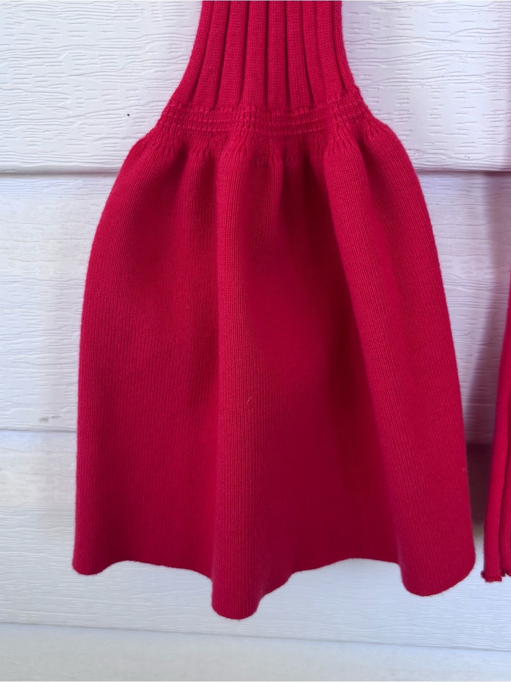 CAbi Raspberry Red Ribbed Button-Up Sweater with Flared Sleeves Size Small - Picture 5 of 8